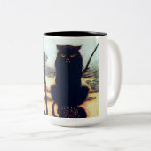 黒猫 ツートーンマグカップ (正面右)