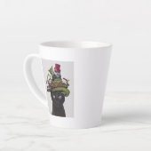 黒猫(ティーポットとフクロウ) カフェラテマグ (左アングル)