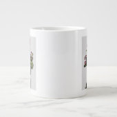 黒猫(ティーポットとフクロウ) ジャンボコーヒーマグカップ (正面)