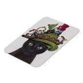 黒猫(ティーポットとフクロウ) マグネット (左側)