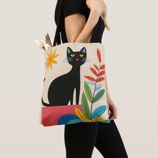 黒猫 トートバッグ (クローズアップ)