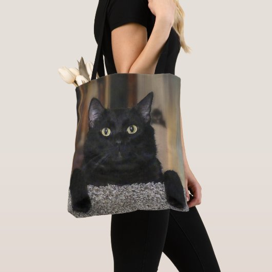 黒猫 トートバッグ (クローズアップ)