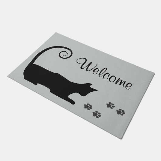黒猫 ドアマット (アングル)