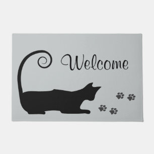 黒猫 ドアマット