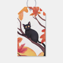 黒猫 ハロウィン 秋 ギフトタグ
