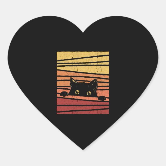 黒猫 ハートシール (正面)