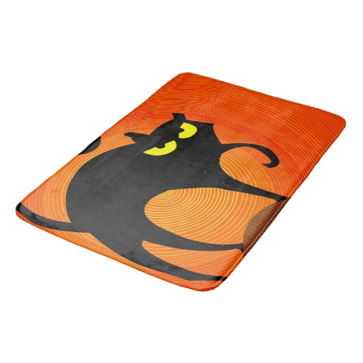 黒猫 バスマット (アングル)