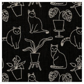 黒猫 ファブリック (クローズアップ)