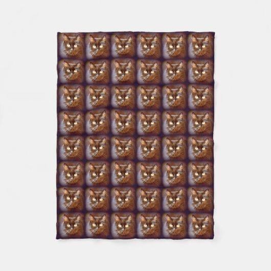 黒猫 フリースブランケット (正面)