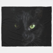 黒猫 フリースブランケット (正面(横))
