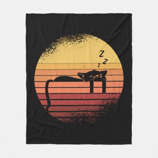 黒猫 フリースブランケット (正面)