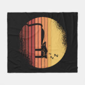 黒猫 フリースブランケット (正面(横))