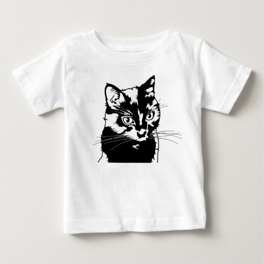 黒猫 ベビーTシャツ (正面)