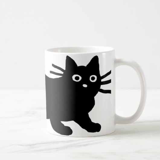 黒猫 |ペットクール子猫 |動物愛好家 コーヒーマグカップ (右)