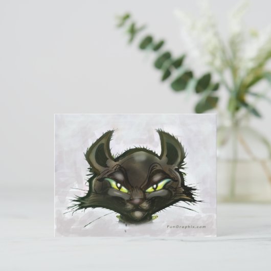 黒猫 ポストカード (スタンド正面)