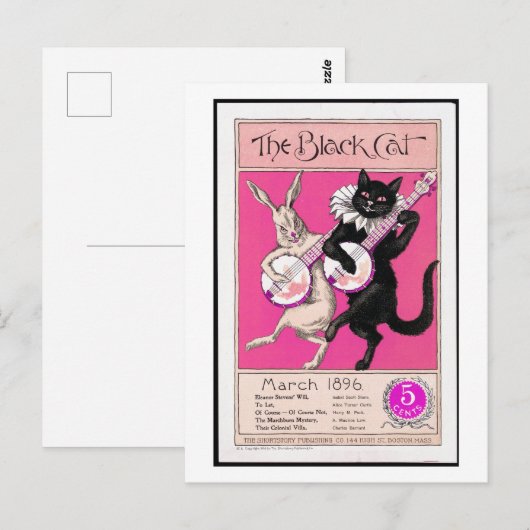 黒猫 ポストカード (正面/裏面)