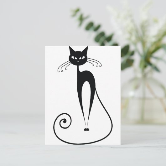 黒猫 ポストカード (スタンド正面)