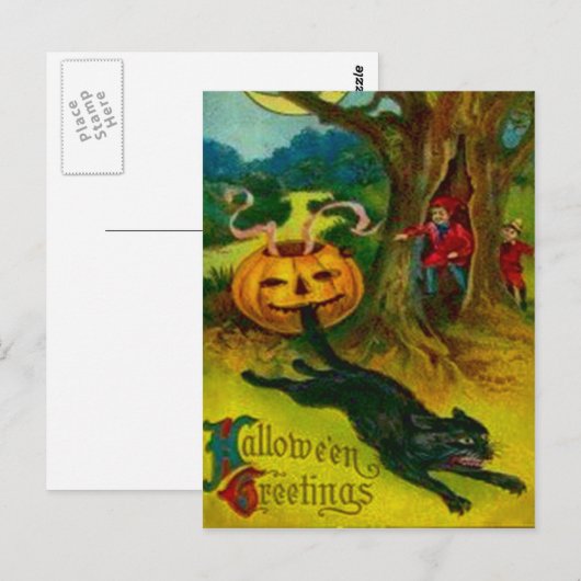 黒猫 ポストカード (正面/裏面)