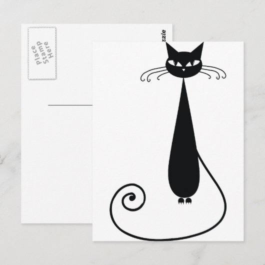 黒猫 ポストカード (正面/裏面)