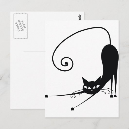 黒猫 ポストカード (正面/裏面)