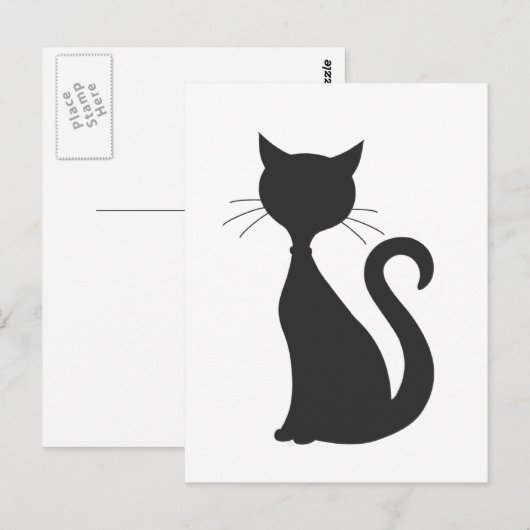 黒猫 ポストカード (正面/裏面)