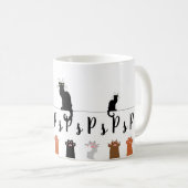 黒猫&ポーズPsPsPs コーヒーマグカップ (正面右)