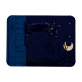 黒猫 マグネット (横)