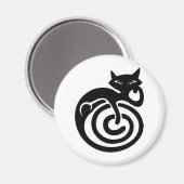 黒猫。 マグネット (正面/裏面)