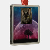 黒猫 メタルオーナメント (右)