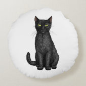 黒猫 ラウンドクッション (裏面)