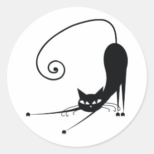 黒猫 ラウンドシール