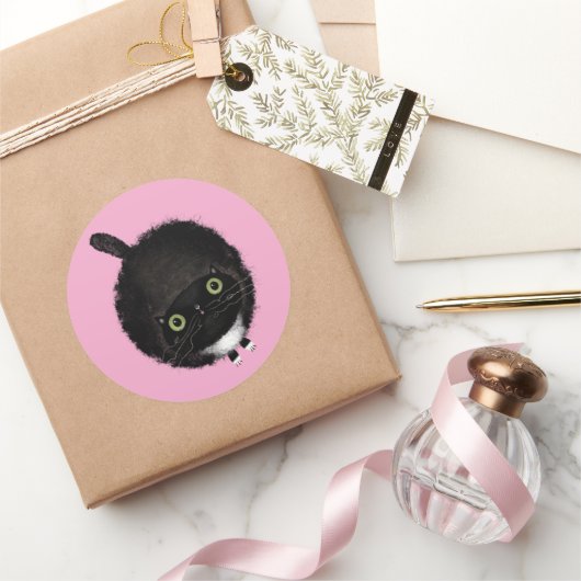 黒猫 ラウンドシール (ギフト)