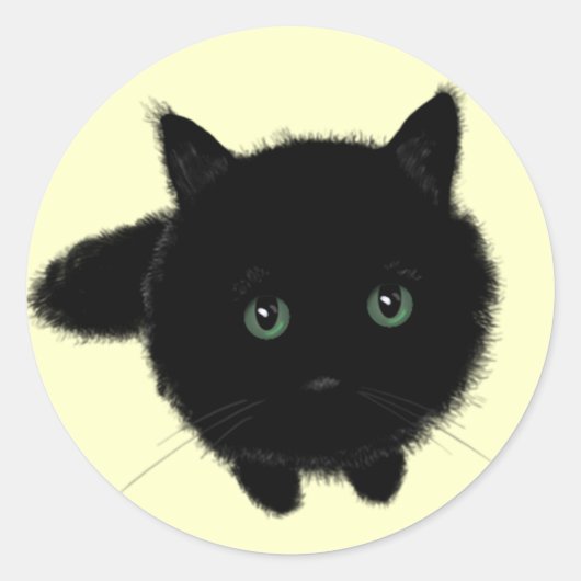 黒猫 ラウンドシール (正面)