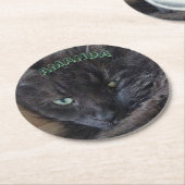 黒猫 ラウンドペーパーコースター (アングル)