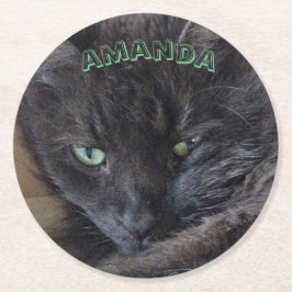 黒猫 ラウンドペーパーコースター