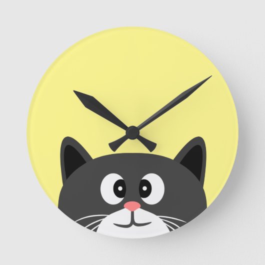 黒猫 ラウンド壁時計 (正面)