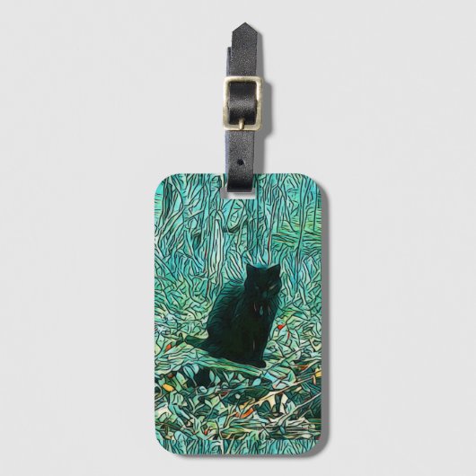 黒猫 ラゲッジタグ (正面縦)