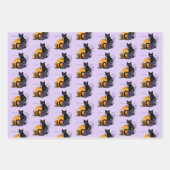 黒猫 ラッピングペーパーシート (正面)