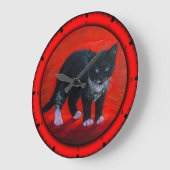黒猫 ラージ壁時計 (傾斜)