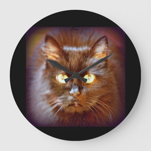 黒猫 ラージ壁時計 (正面)