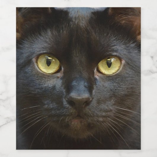 黒猫 ワインラベル (シングルラベル)