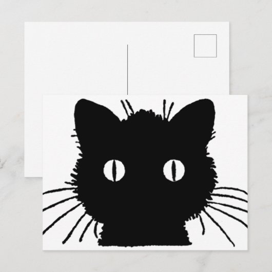 黒猫 – 例：ルツ ポストカード (正面/裏面)
