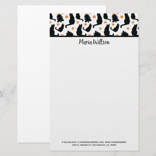 黒猫 便箋 (正面/裏面)