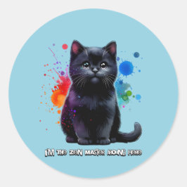 黒猫：僕が禅の達人のまわりに ラウンドシール