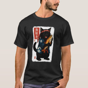 黒猫 和風 かわいい 日本 ペット 愛好家 メンズ Tシャツ