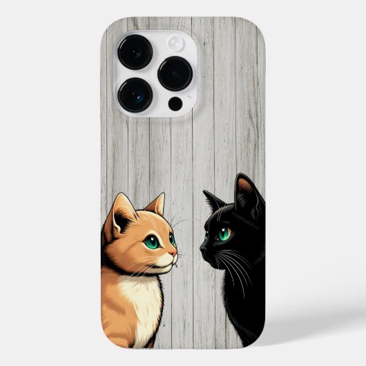 黒猫 変な顔 - 面白い子猫のミーム Case-Mate iPhoneケース (裏面)