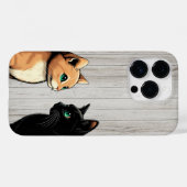 黒猫 変な顔 - 面白い子猫のミーム Case-Mate iPhoneケース (裏面 (横))