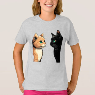 黒猫 変な顔 - 面白い子猫のミーム Tシャツ