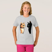 黒猫 変な顔 - 面白い子猫のミーム Tシャツ (正面フル)