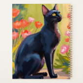 黒猫 | 子猫 ペット 水彩 花の絵 プランナー手帳 (裏面)